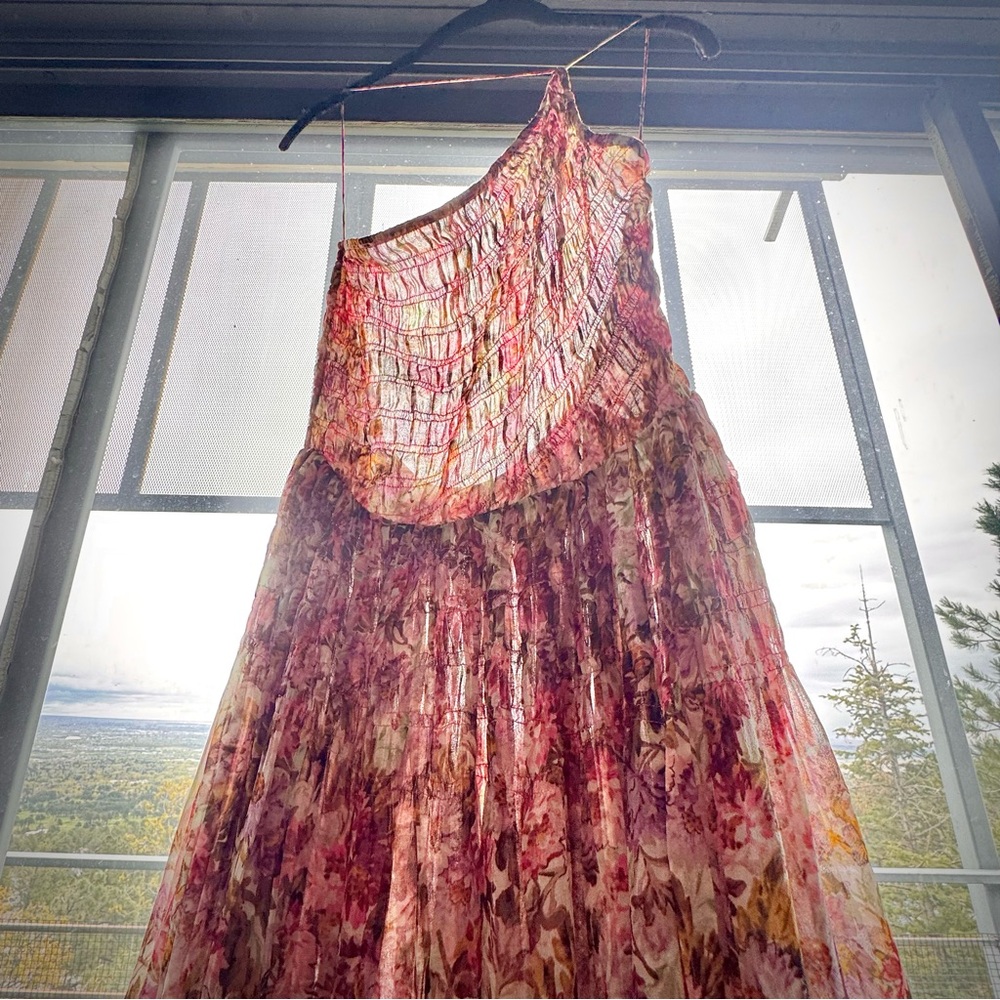 💋SOLD💋🪷🍧DÔEN ‘Felicity’ Silk JARDIN DU PALAIS Smocked Backless Dress XS✨ - Picture 5 of 17